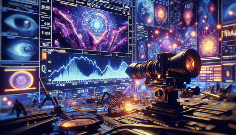 Concept art showing a dynamic graph charting Anthropic's rapid valuation increase, with abstract AI elements like neural networks and glowing data streams in the background. The aesthetic should be futuristic and highly energetic, symbolizing rapid growth and innovation. Use a vibrant color palette, focusing on blues and purples.